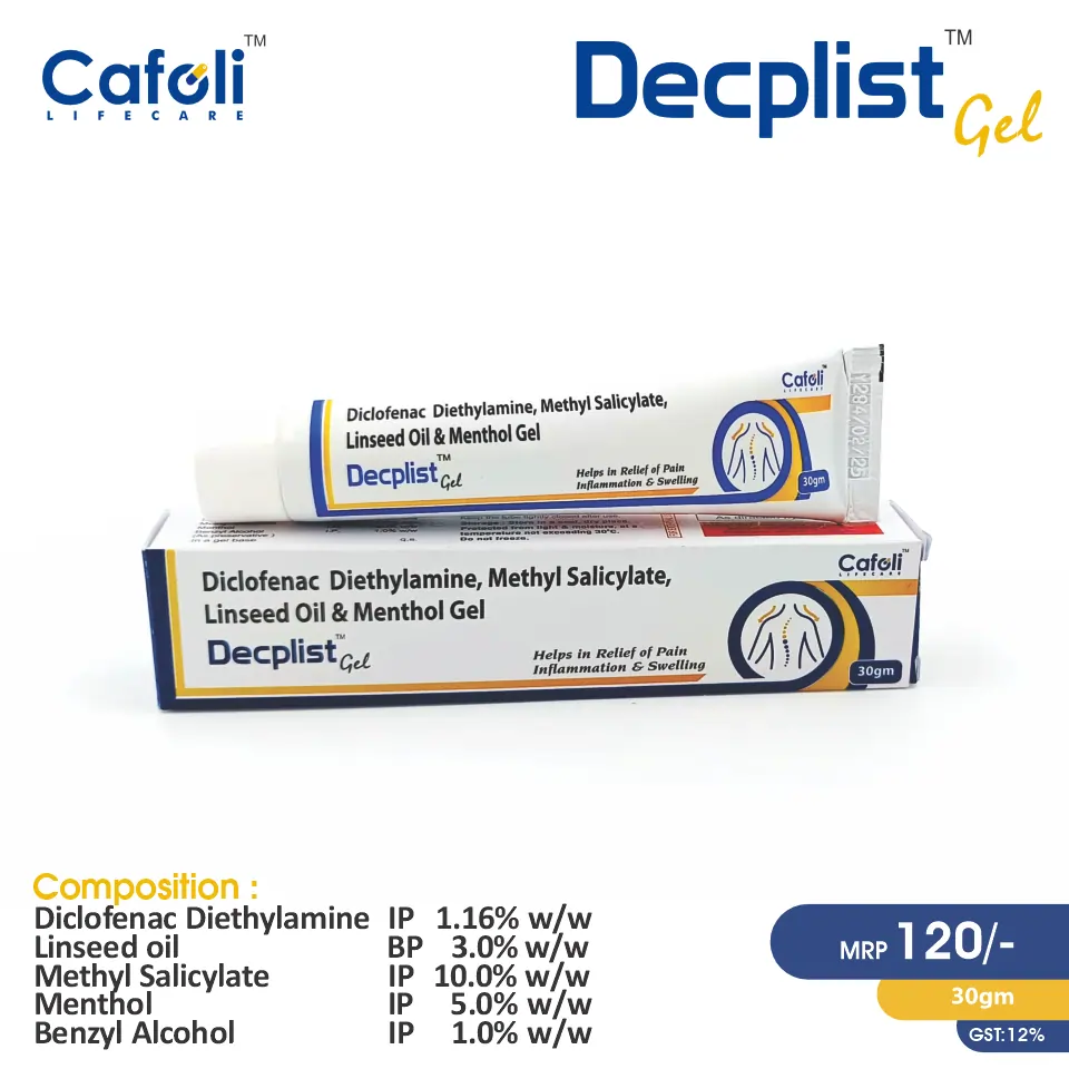 Diclofenac Diethylamine 1.16% w/v + Methyl Salicylate 10% w/v + Menthol 5% w/v Gel PCD Pharma Franchise